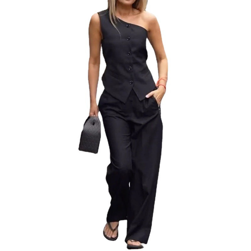 LOAKY ™ -  Sleeveless High Waist Casual Suit